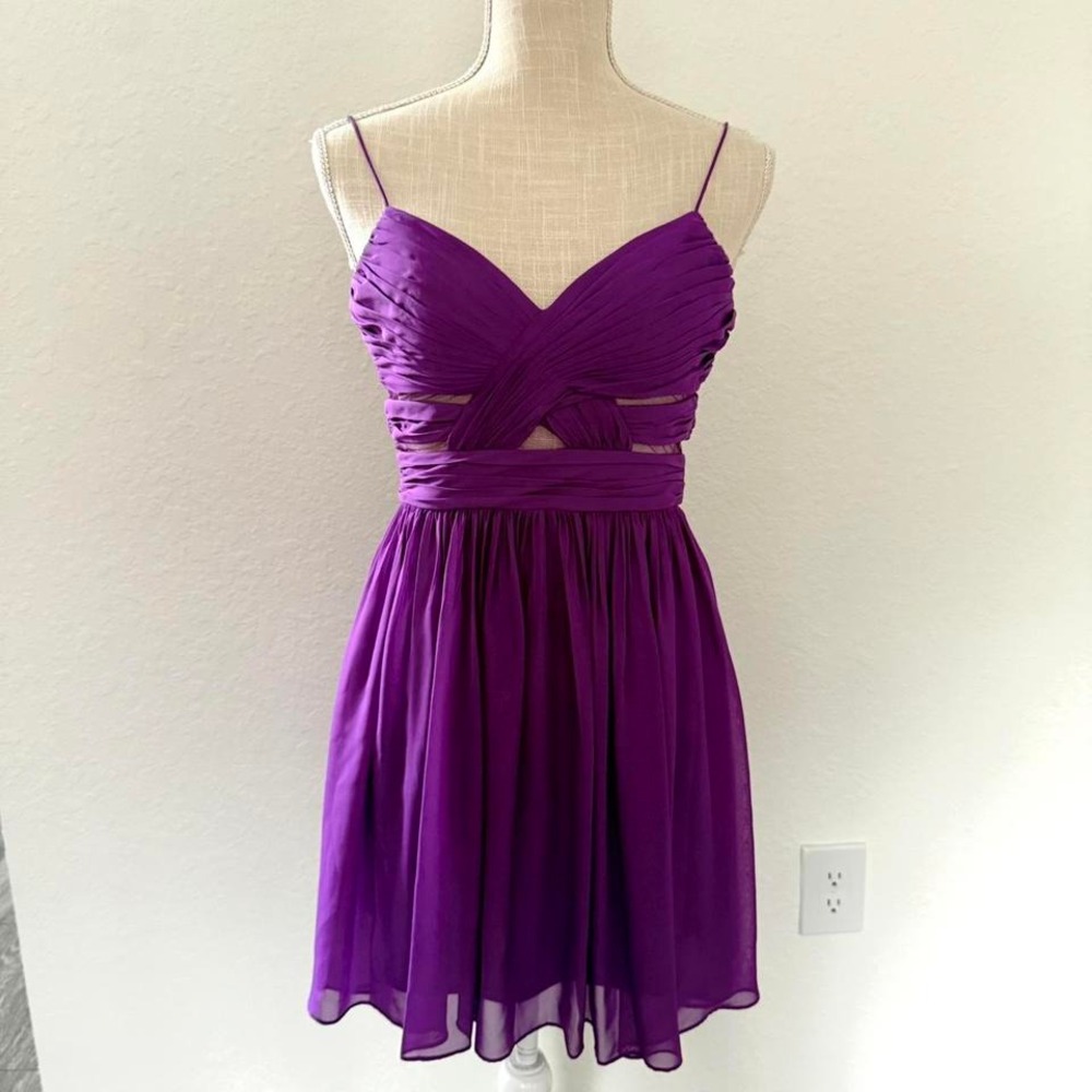 2000s Hailey Logan by Adrianna Papell Purple Mini Dress